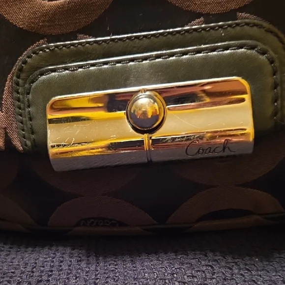 Coach Kristen Black and Brown Shoulder Bag, Removable Strap, 2 Hangtags - Picture 2 of 12